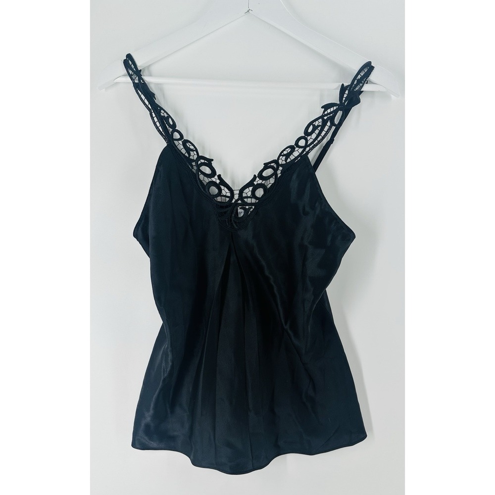 CABERNET Black SLIP Lace Bodice Lingerie Sleepwear 80's 90's Retro Sexy‎ BB23